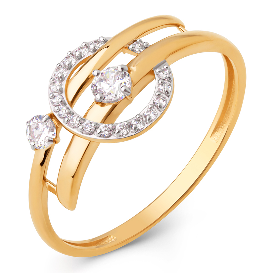 Кольцо, золото, фианит, 025941-4102